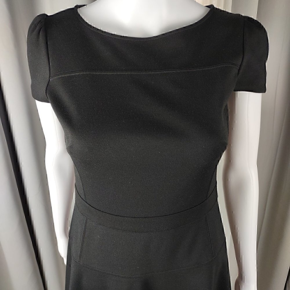Ann Taylor Loft Women's A-line Black Midi Dress Size 2 - Picture 2 of 10